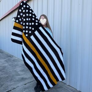 Handmade Crochet Dispatcher Flag Blanket